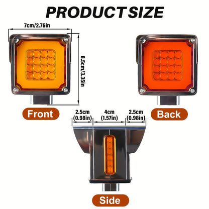 LED Side Marker Lights Square Truck Cab Clearance Lights 12V Waterproof Turn Signal Indicator Side Lights for Cars Trucks Trailers