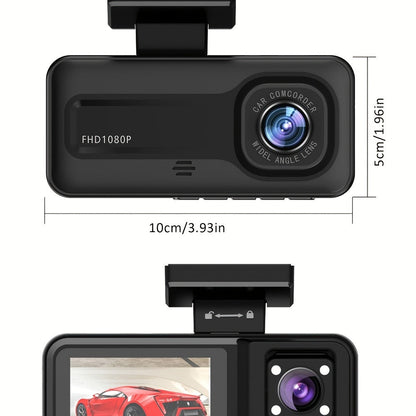 Three-Channel Dash Camera Kit with Front, Cabin and Rear Cameras plus Pictured 64 GB Card Pictured