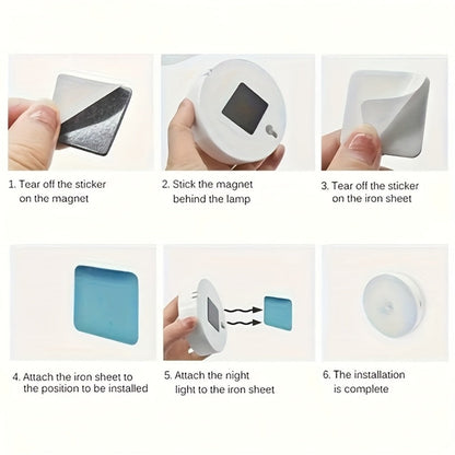 Wireless Motion Sensor Night Light USB Rechargeable - Dimmable Wall Lamp Dual Mode PIR for Home Cooking, Dining and Outdoor Meals
