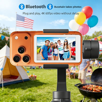 Wireless Selfie Monitor Screen for iPhone Android, 2500mAh Battery, Remote Control, 3-Level Brightness & Wide Screen Mode