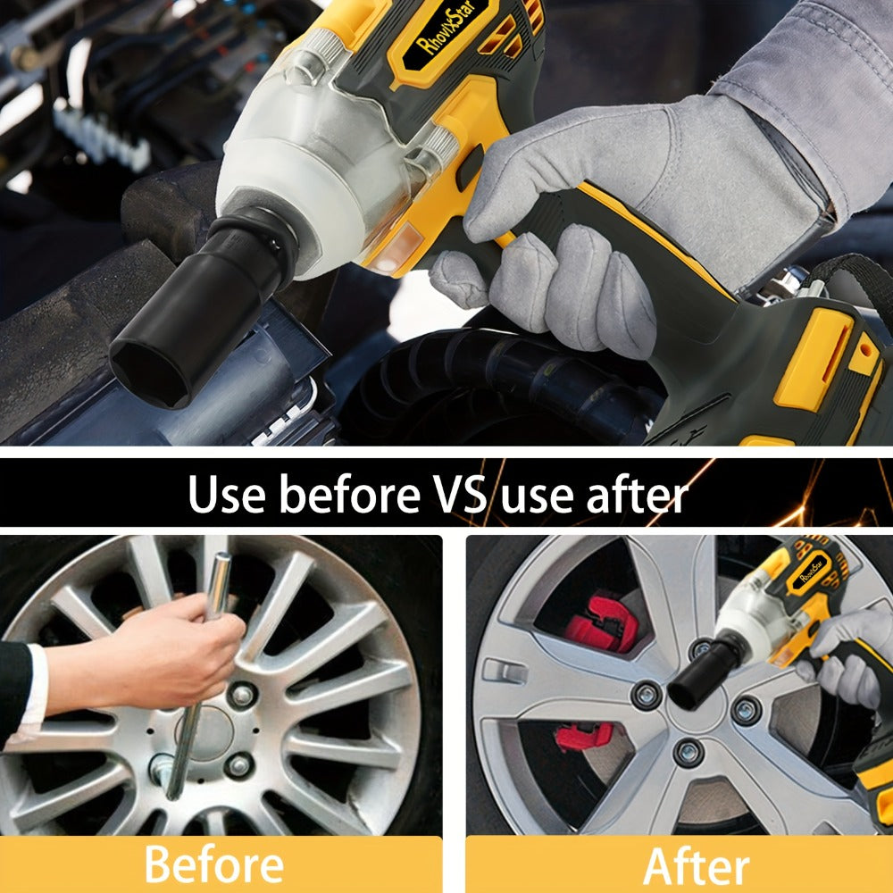 Cordless Brushless Impact Wrench Set 21V, 1/2'' High Torque Impact Gun with 4000mAh Rechargeable Battery