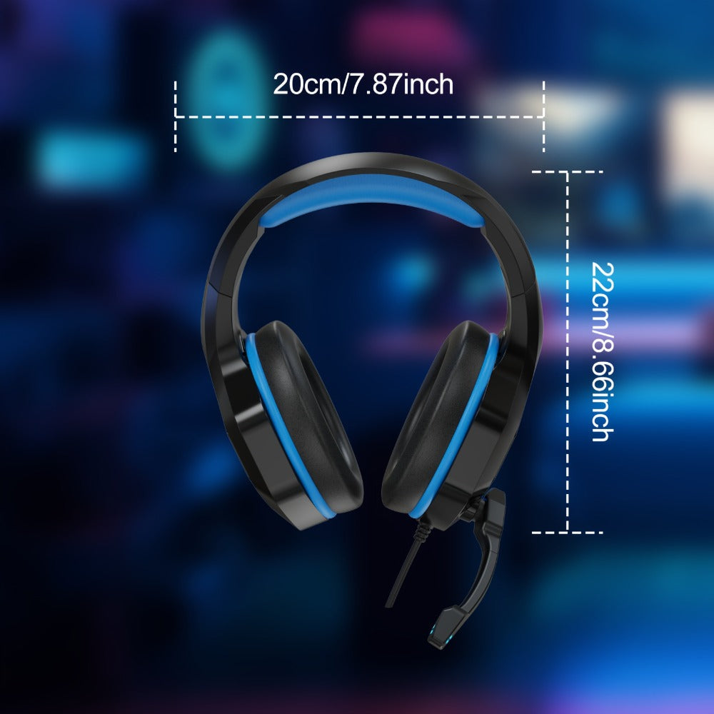 NPET Gaming Headset PS4 PS5 Xbox One PC Noise Cancelling Mic Stereo Over-Ear for Bedside Audio, Alarms and Room Entertainment