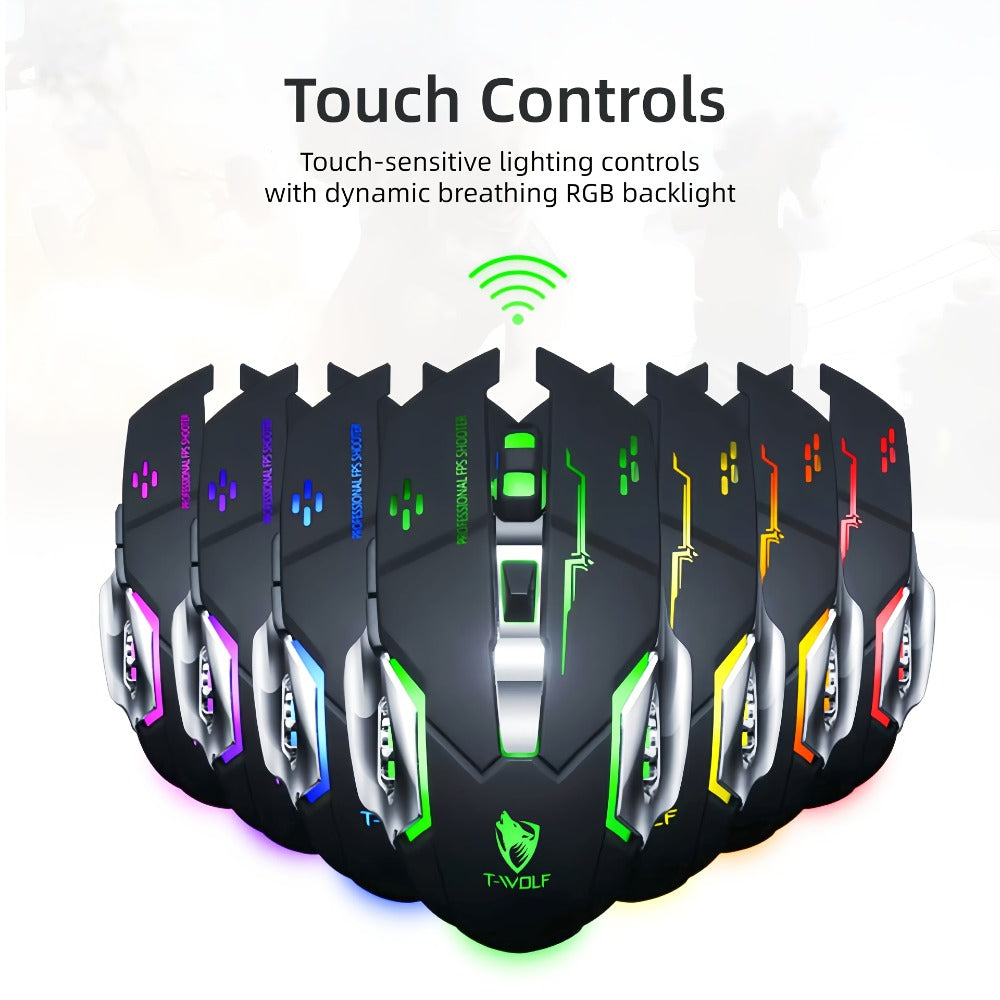 Wireless Gaming Mouse RGB Rechargeable T-WOLF 2.4GHz Large Mouse for PC Laptop Tablet Mac for an Everyday Personal Care Routine
