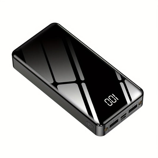 Power Bank 30000mAh or 100000mAh with 22.5W Charging, Digital Display and LED Flashlight in Black or Red