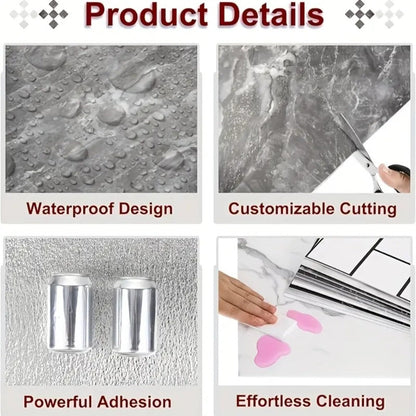Peel and Stick Wall Tiles 50/100pcs PVC Marble Self Adhesive Vinyl Tile Stickers for Bathroom Kitchen Living Room