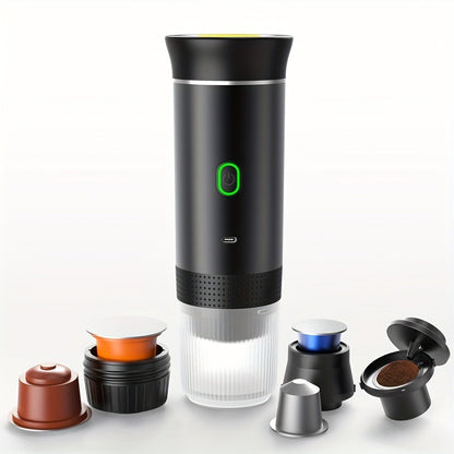 Portable Capsule Coffee Machine USB Rechargeable One-Touch Brewing Compact Espresso Maker for Bath Time, Home Spa and Personal Care