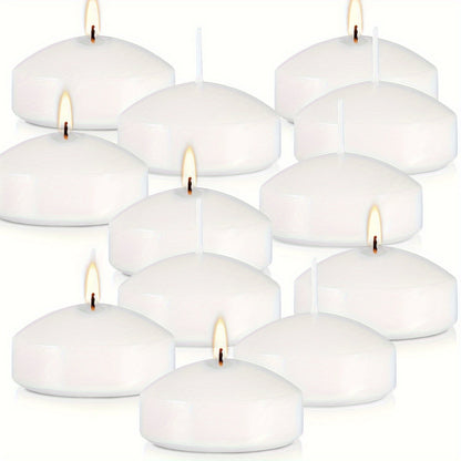Floating Candles 2 Inch, 50 Pack White Paraffin Wax Candles for Wedding, Birthday, Valentine's Day