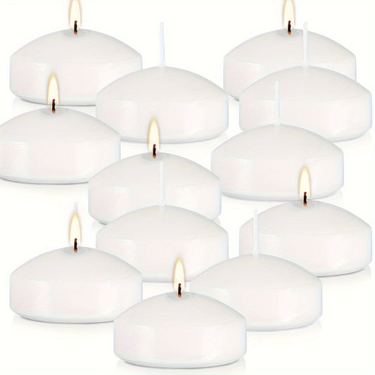Floating Candles 2 Inch, 50 Pack White Paraffin Wax Candles for Wedding, Birthday, Valentine's Day