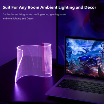 RGB LED Table Lamp Smart APP Remote Control - Dimmable Geometric Metal Desk Lamp USB Powered for Home, Desk and Accent Lighting