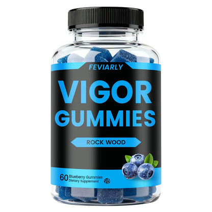 Men's Performance Gummies with Shilajit, Maca & Blueberry, Male Drive, Strength & Stamina Supplement
