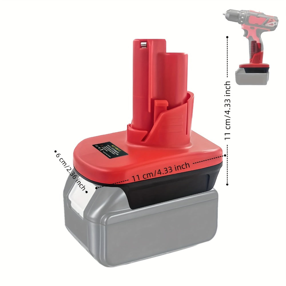 Battery Adapter Converter for Dewalt 20V & 18V Red Tools Li-ion Battery to 12V Power Tool Replacement
