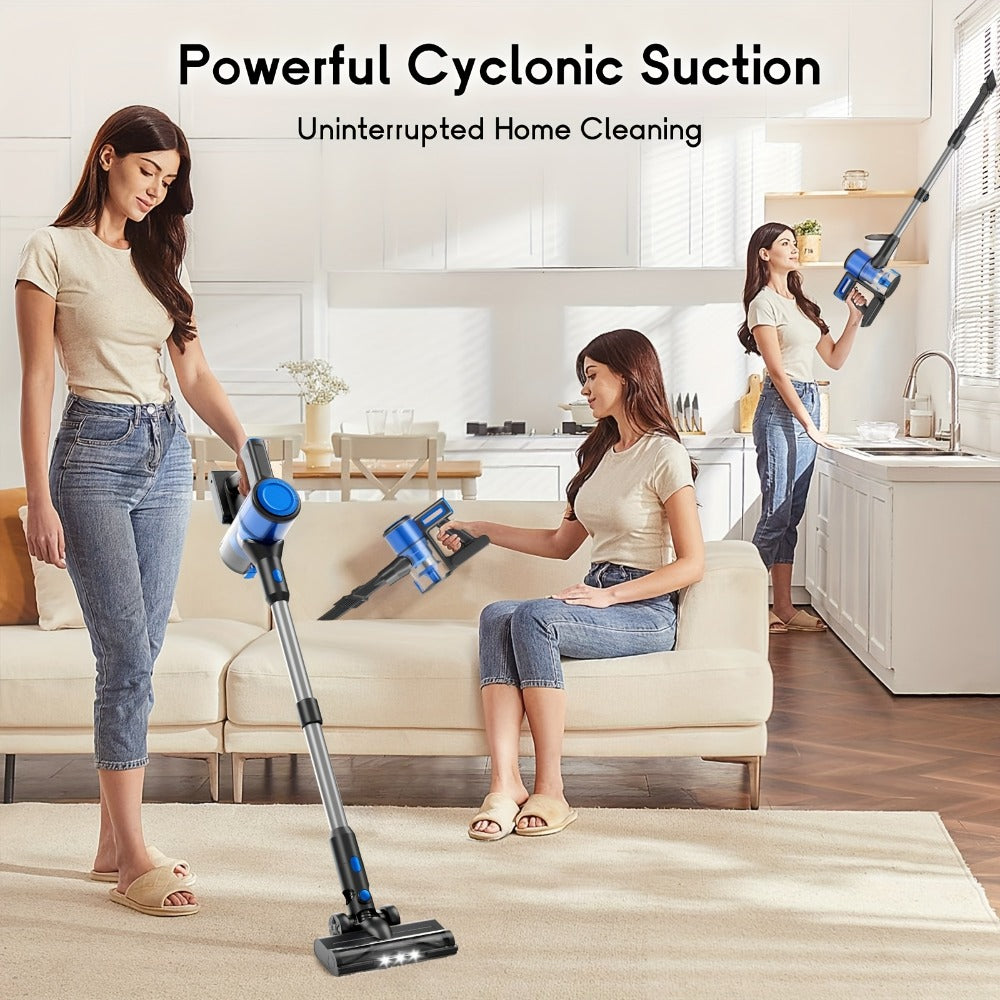 Cordless Stick Vacuum Cleaner 56-68Kpa, 8-in-1 Handheld Vacuum with Rechargeable Battery, 45 Min Runtime for Hard Floors