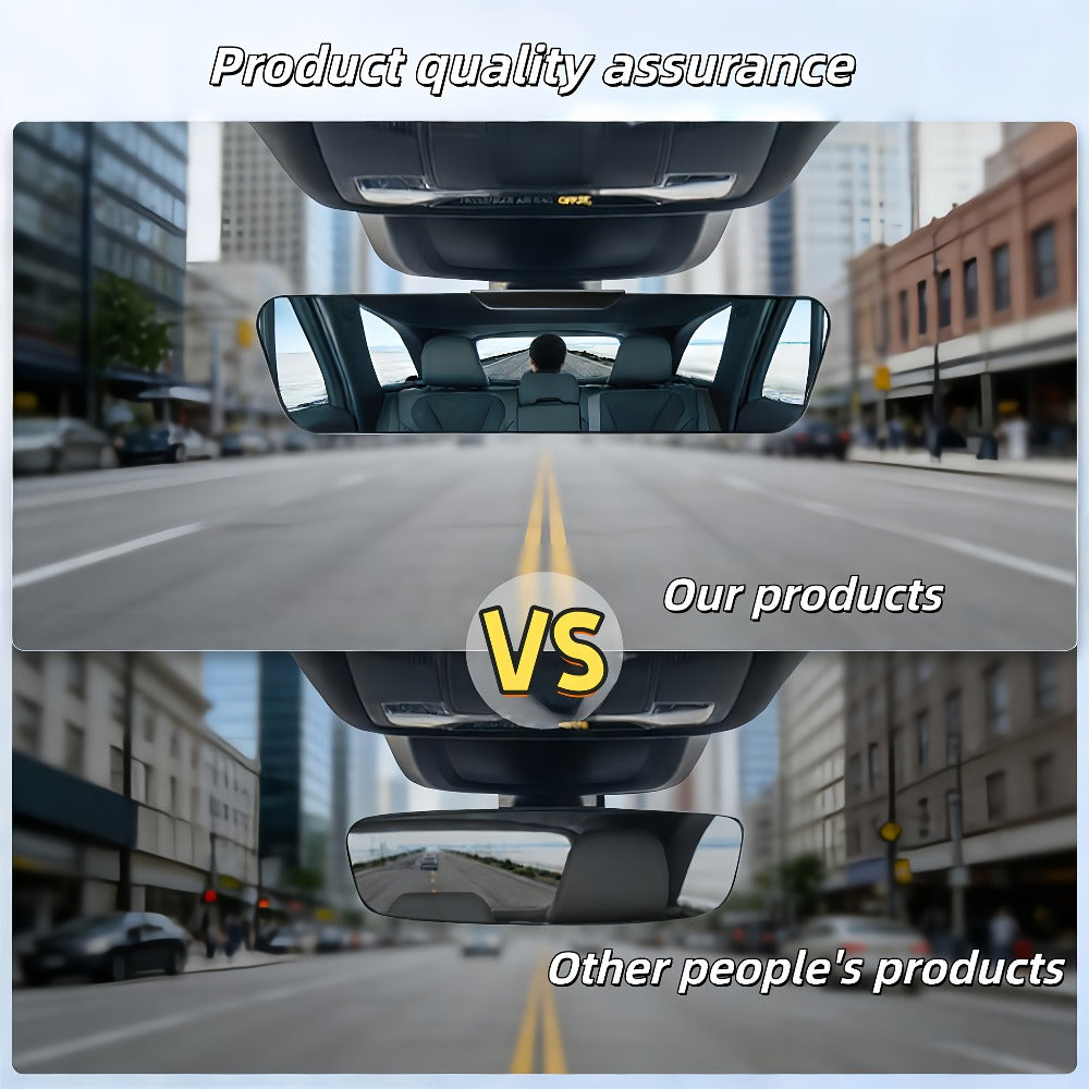 Anti-Glare Rearview Mirror 12" Wide Angle Panoramic – Universal Clip-On Convex Mirror for Car, SUV & Truck