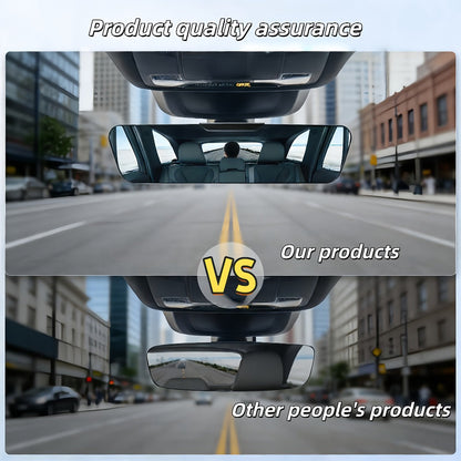 Anti-Glare Rearview Mirror 12" Wide Angle Panoramic – Universal Clip-On Convex Mirror for Car, SUV & Truck