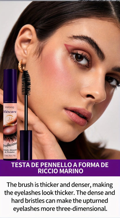 Waterproof Mascara Set 3 Piece, Lengthening Volumizing Curling Lash Mascara with Sea Urchin Spiral Conical Brush Heads