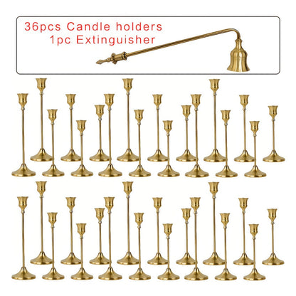 Copper Plated Candlestick Holders Bulk Set for Entryways, Bedrooms and Living Spaces, with the Listed Configuration