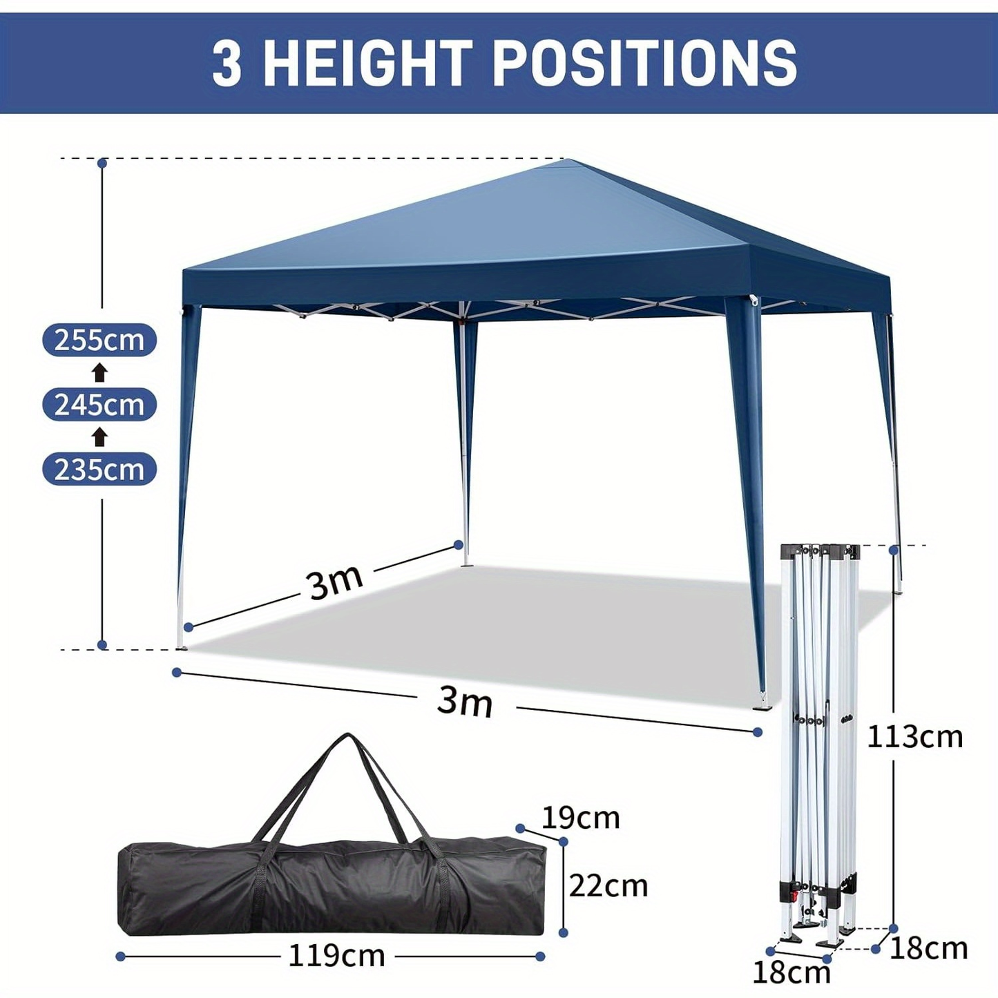 Instant Canopy 10x10 FT Oxford Fabric UPF50+ Sidewalls Commercial for Garden, Patio and Yard Use