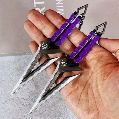 Mini Metal Katana Cosplay Prop Safe Unsharpened 5.5in, Japanese Samurai Sword Ninja Knife Anime Accessory