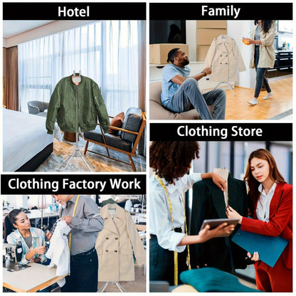 Telescopic Garment Drying Stand with Three Rotating Hanger Arms, Adjustable Height and Gray or Black Finish