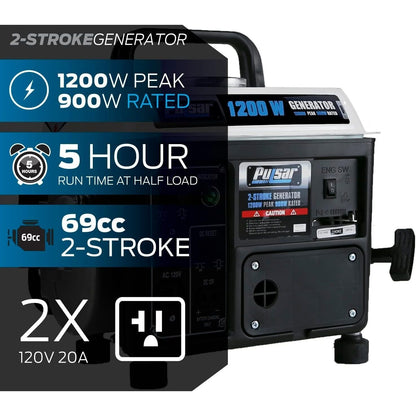 Portable Generator Gas Powered, Camping Emergency Tailgating Outdoor for Garden, Patio and Yard Use