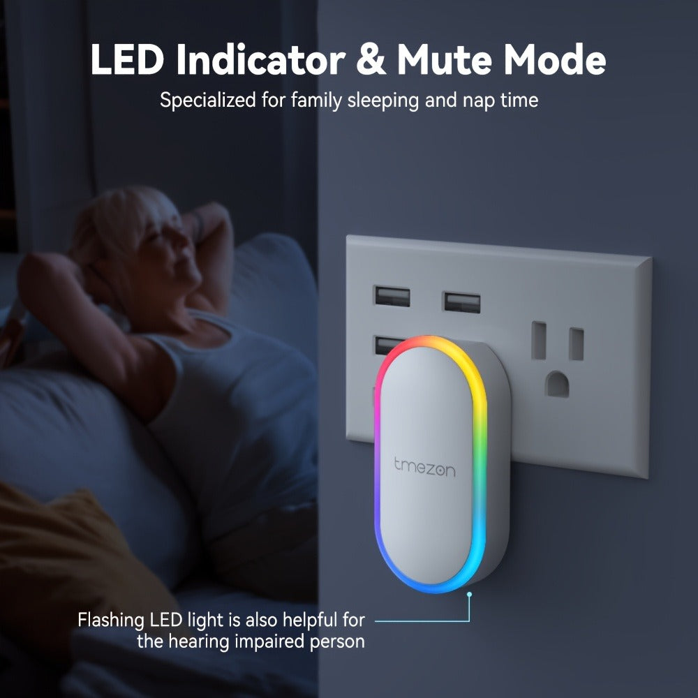USB Plugin Wireless Doorbell Kit with 60 Melodies, 5 Volume Levels & Colorful LED Indicator, 1000ft Range
