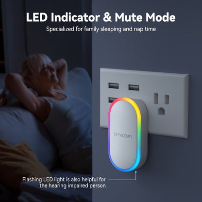 USB Plugin Wireless Doorbell Kit with 60 Melodies, 5 Volume Levels & Colorful LED Indicator, 1000ft Range