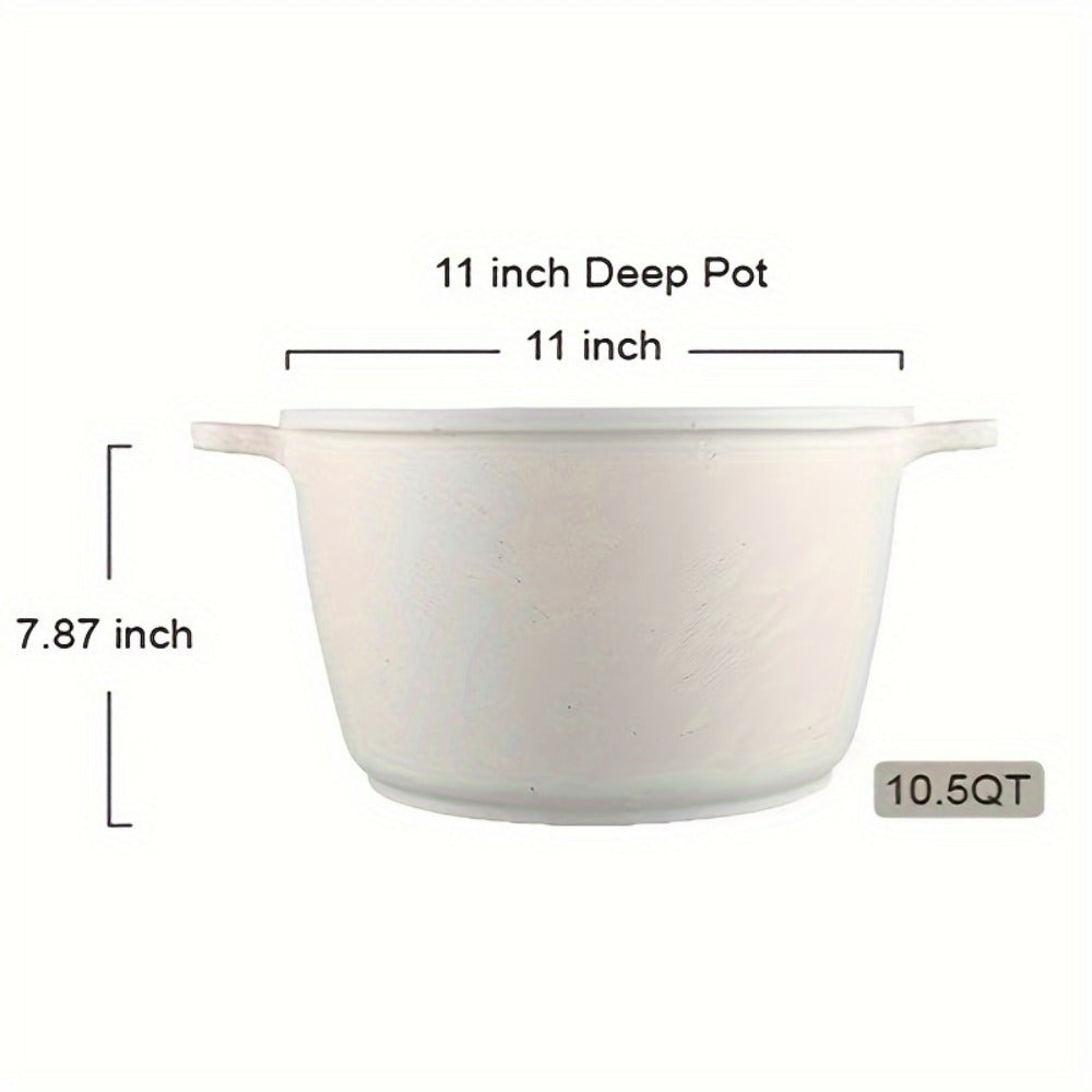 Stockpot Cookware by Hoarbar, 10.5QT Deep Pot with Glass Lid, Dual Handles and White or Black Options