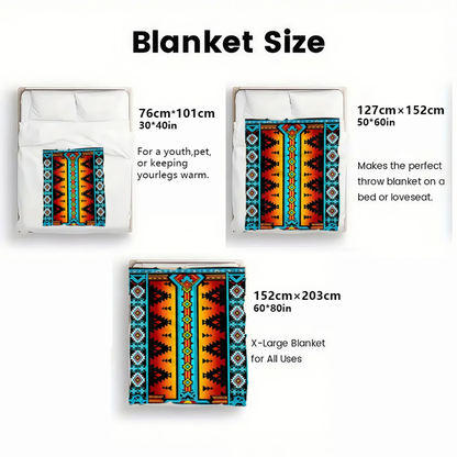 Tribal Pattern HD Print Flannel Blanket 280GSM Throw