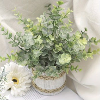 Fake Plants Artificial Plants Indoor 4-Pack Small Potted Greenery in Paper Pulp Pots for Entryways, Bedrooms and Living Spaces