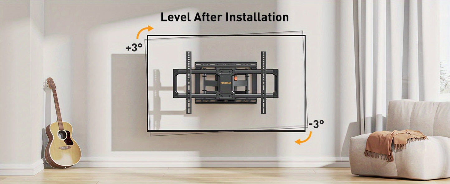 F11 Dual-Arm Full-Motion TV Wall Mount with Wide Wall Plate, Tilt, Swivel and Extension Controls
