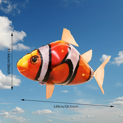 RC Inflatable Clownfish Balloon, Remote Control Flying Fish Toy for Kids Birthday Party, Wedding & Home Decor