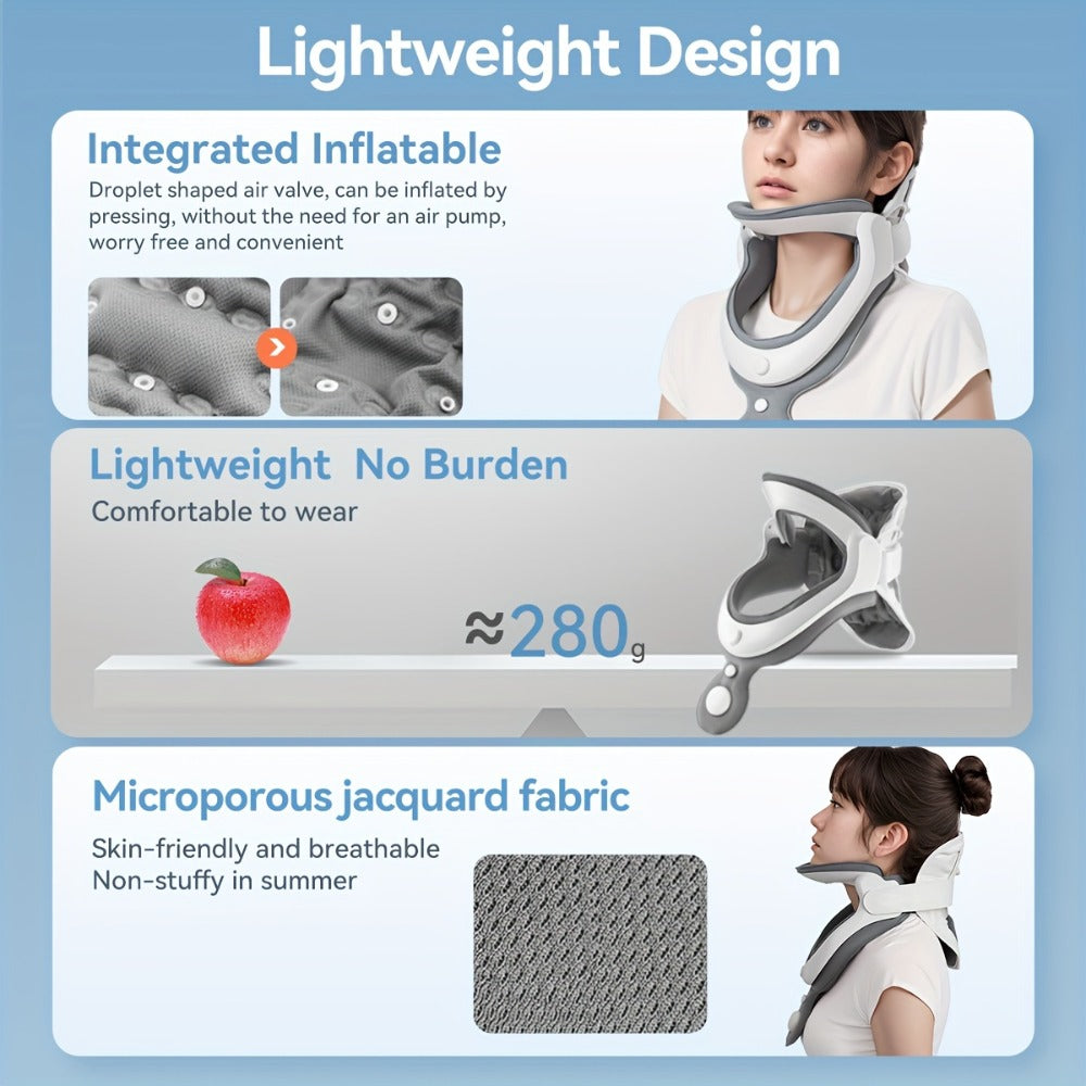 Cervical Neck Traction Device Inflatable Neck Brace with Airbag Support Spine Alignment for Entryways, Bedrooms and Living Spaces