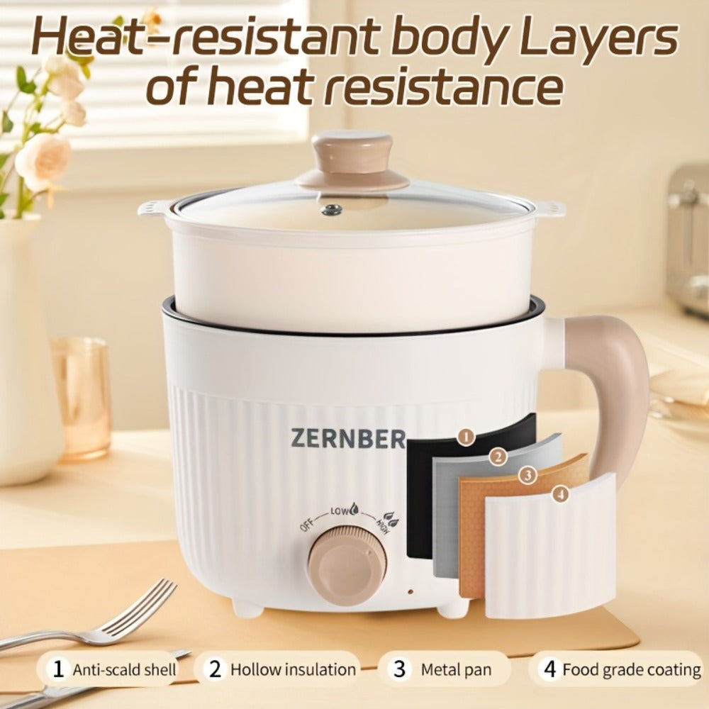 Electric Hot Pot Portable Electric Wok, Non-Stick Coating, Triple Power Control, Multi-Functional Stewpot for Hotpot