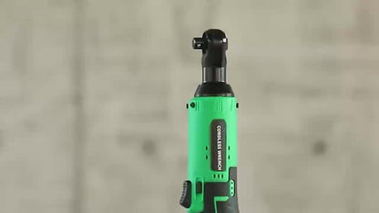 12V Cordless Ratchet Wrench Set 3/8" Drive, 40 Ft-lbs Torque, Variable Speed Trigger, Lithium-Ion Battery
