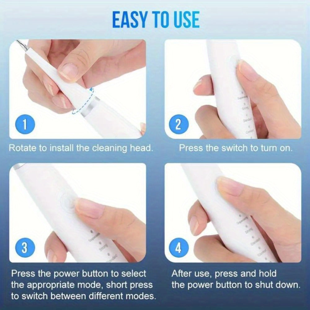 Electric Teeth Cleaner Kit USB Rechargeable, 5 Cleaning Modes Dental Scaler Plaque Tartar Remover Gum Health