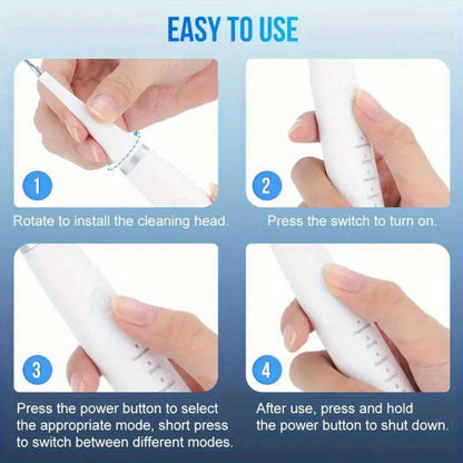 Electric Teeth Cleaner Kit USB Rechargeable, 5 Cleaning Modes Dental Scaler Plaque Tartar Remover Gum Health