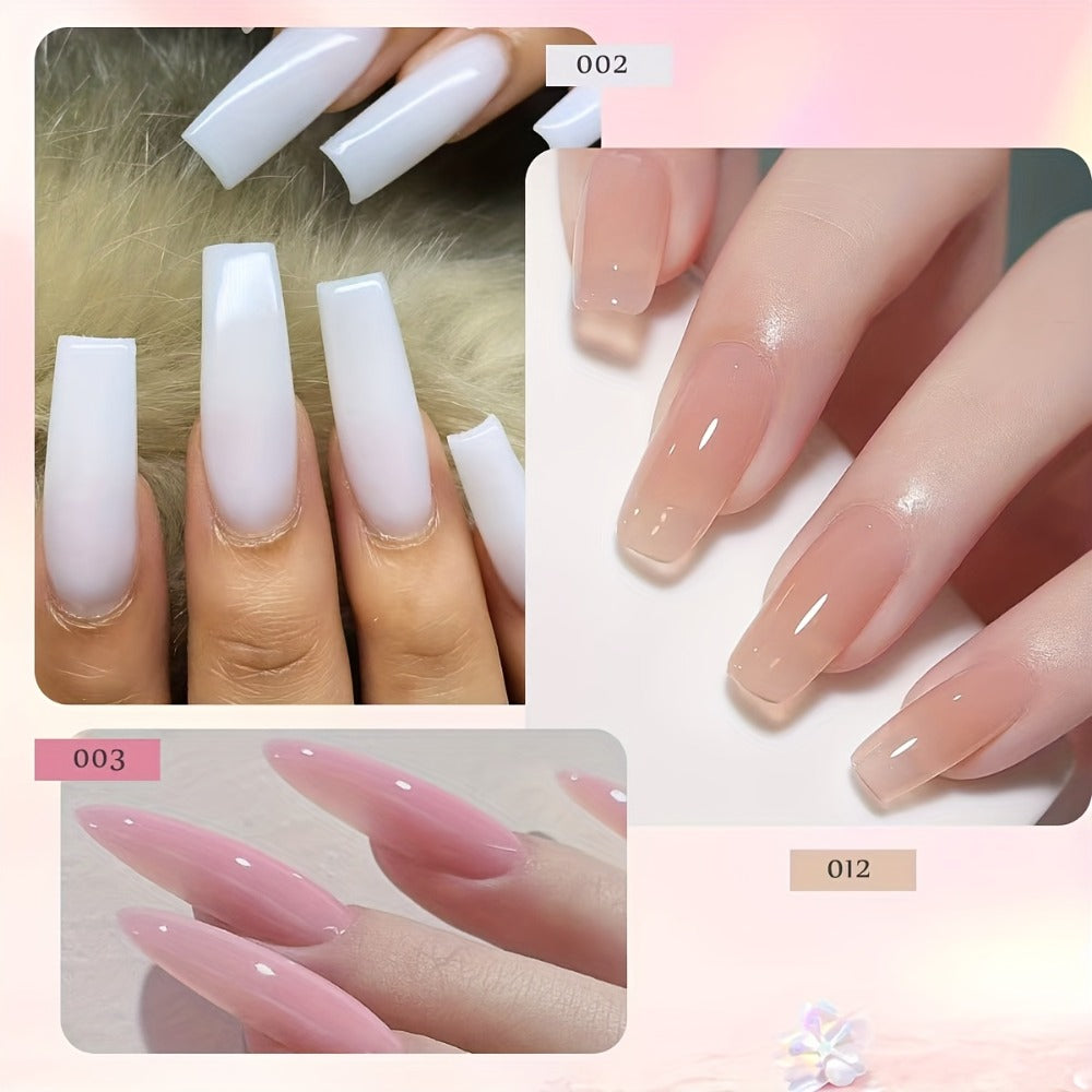 Poly Nail Gel Extension Kit 6 Colors with USB UV LED Lamp & Slip Solution – All-in-One Polygel Nail