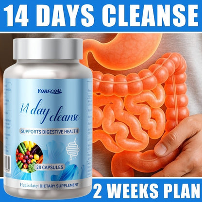 Colon Cleanse Capsules with Senna Leaf, Psyllium Husk & MCT Oil, 14-Day Advanced Gut Detox & Digestive Support Formula