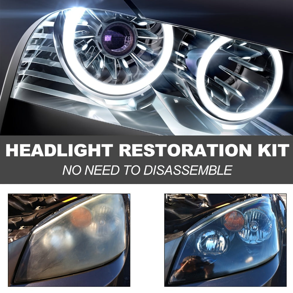 Car Headlight Restoration Fluid 8.5oz – Removes Yellowing, Oxidation & Haze | Crystal Coating Refurbishment Agent for Plastic Headlamp