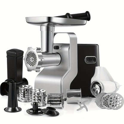 Electric Meat Grinder 5-in-1 with Sausage Stuffer Vegetable Slicer Tomato Juicer Kubbe Kit 3 Grinding Plates 3 Speed Settings per Min