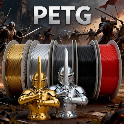 3D Printer Filament PETG 1.75mm 1kg Open-Rim Spool with Nine Solid, Metallic and Transparent Options