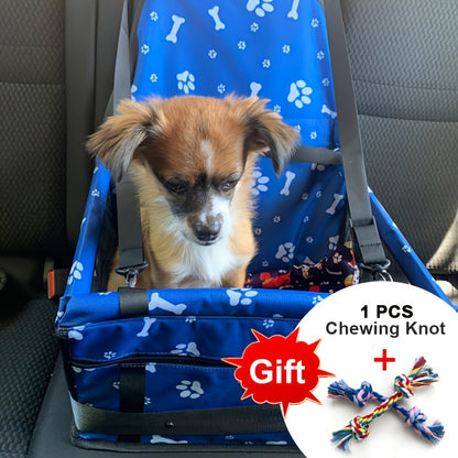 Dog Car Booster Seat for Small Dogs & Cats – Foldable Oxford Pet Car Seat Carrier with Safety Leash, Adjustable Straps, Breathable Mesh