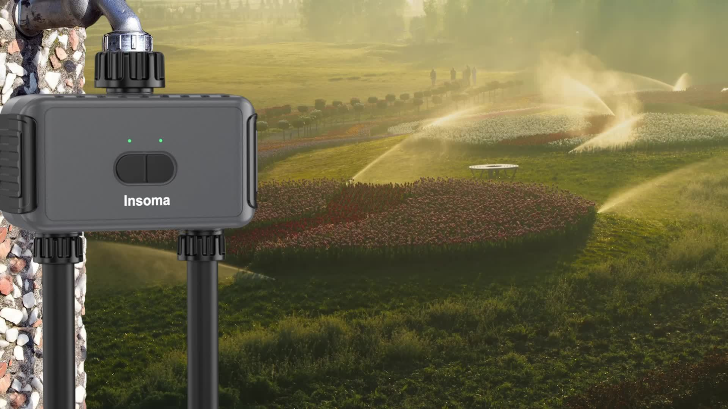 WiFi Sprinkler Timer Smart 2-Zone Irrigation System with App & Alexa Voice Control, for Garden, Lawn and Yard Watering