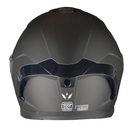 Motorcycle Helmet Full-Face Dual-Visor Shell with Clear Outer Shield, Smoked Inner Visor, Nine Colors and S-XL Sizes