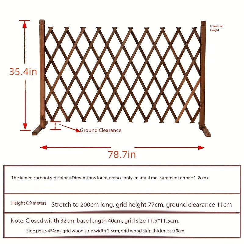 Dog Gate Folding Wooden – Thickened Natural Wood Grain Pet Barrier for Stairs Doorway & Home Entrance, Expandable Mesh Fence for Dogs