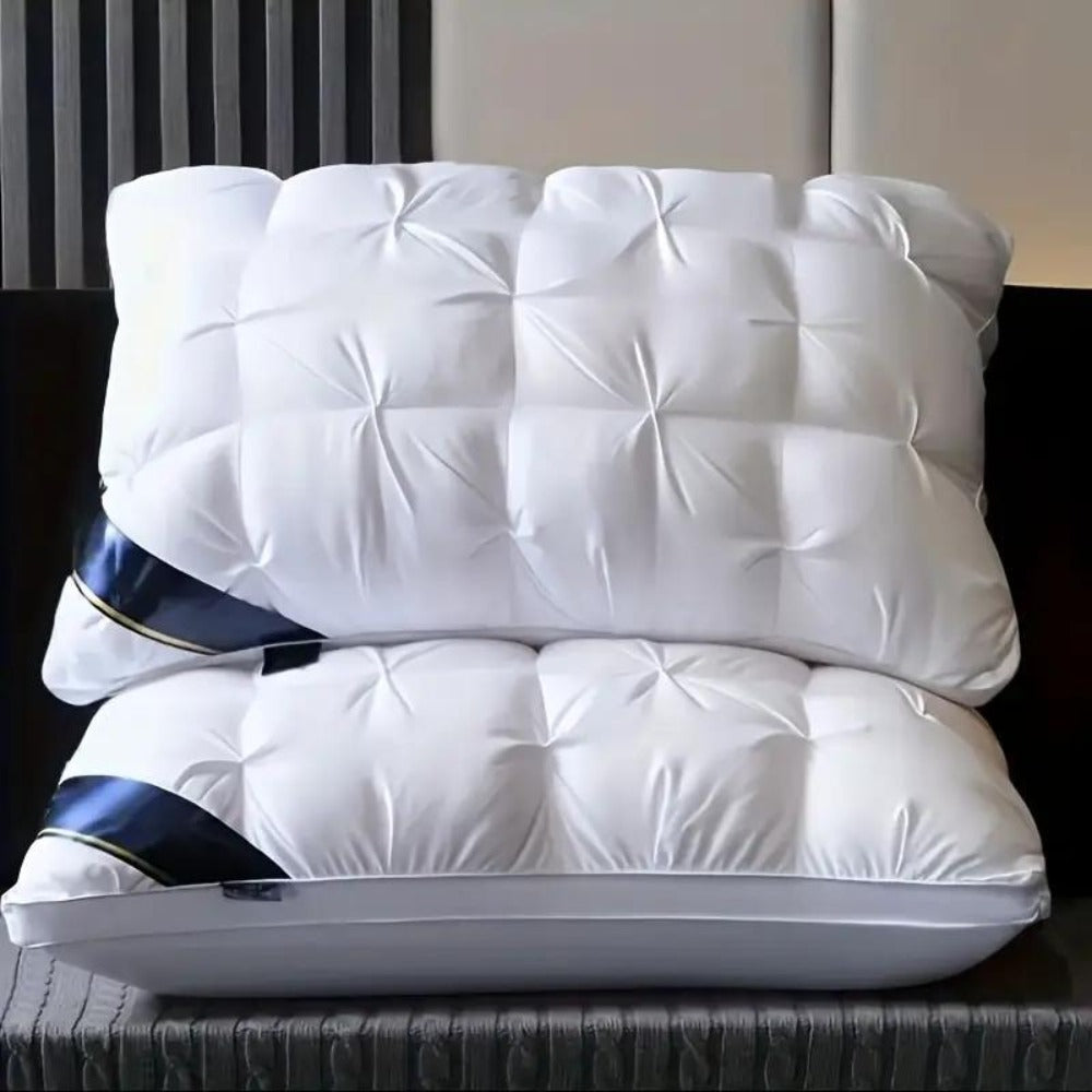 Tufted Bed Pillow in White or Grey with 1-, 2- and 4-Piece Checkout Options and Zipper Detail