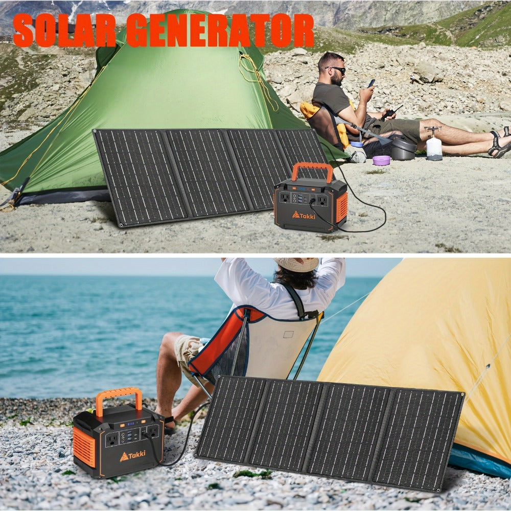 Portable Solar Generator Power Station 350W – 88.8Wh / 111Wh / 240Wh LiFePO4 Battery with AC DC USB Ports for Camping, RV