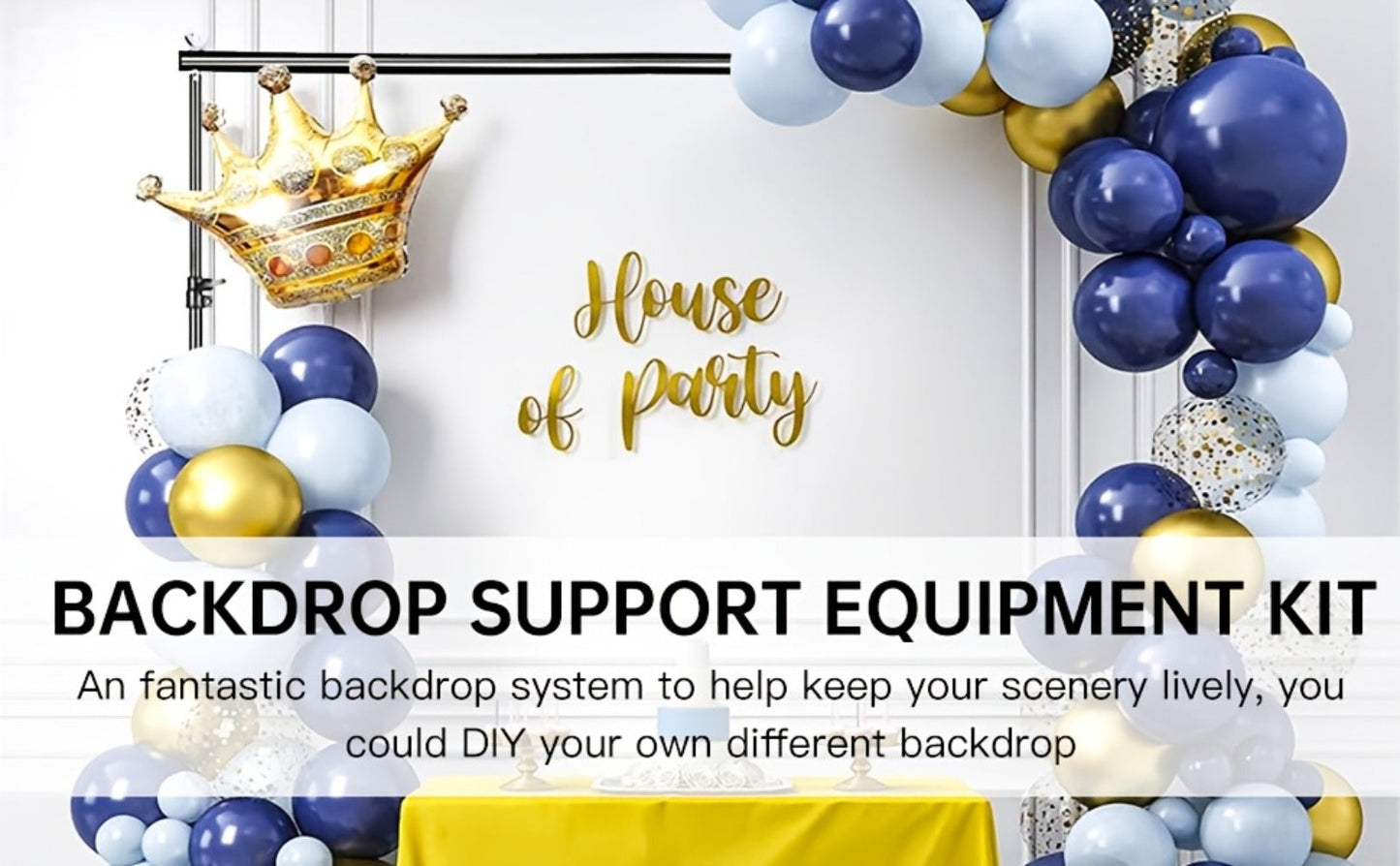 10x10ft Heavy Duty Backdrop Stand Kit – Photography Background Support System with 2 Stands, 4 Crossbars, 4 Clamps & Carry Bag for Photo