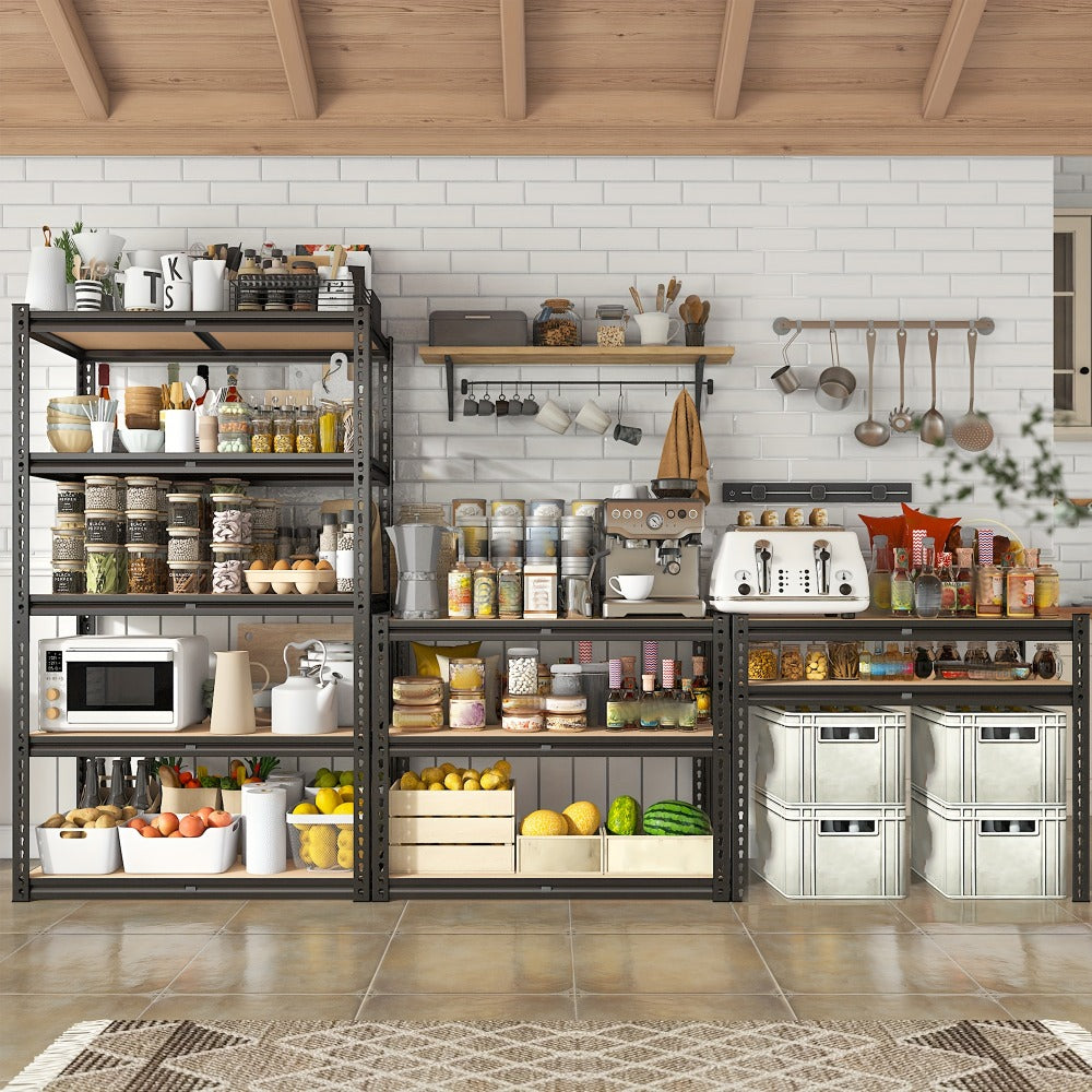 5-Tier Metal Shelving Unit for Entryways, Bedrooms and Living Spaces, with the Listed Configuration