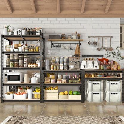 5-Tier Metal Shelving Unit for Entryways, Bedrooms and Living Spaces, with the Listed Configuration